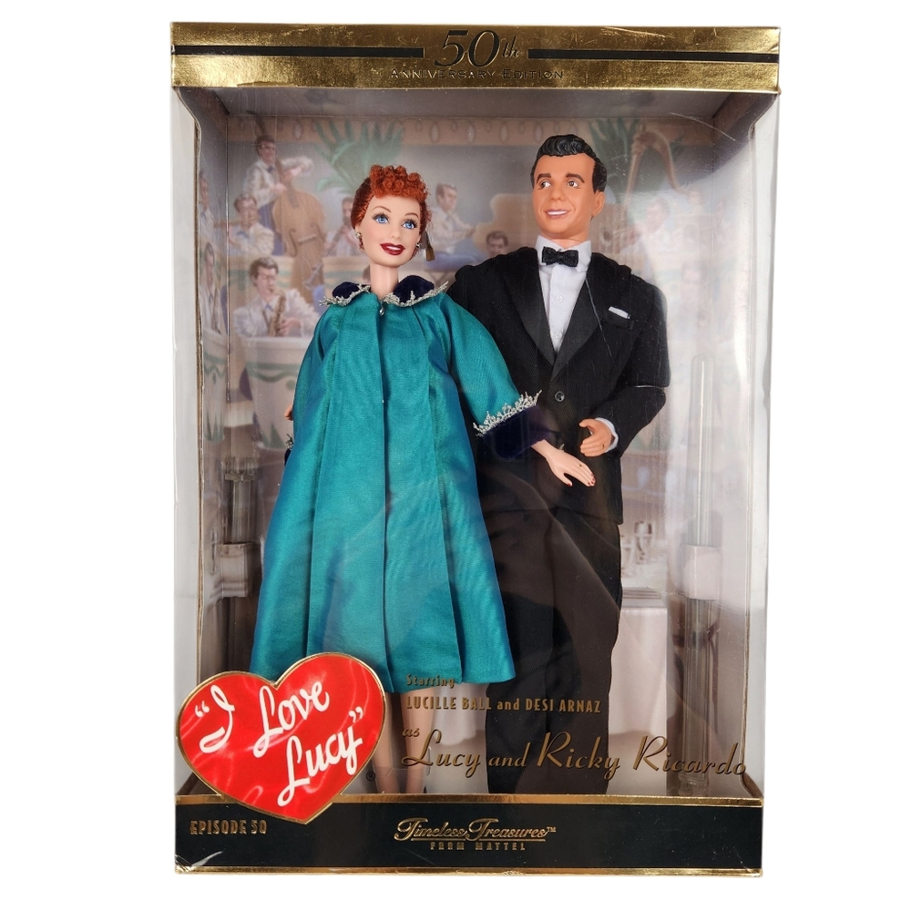 Barbie I Love Lucy 50th Anniversary Edition Lucy Is Enciente Ricky Ricardo Dolls - Picture 1 of 4
